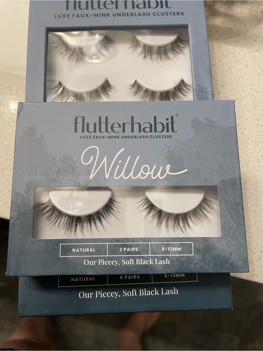 Flutterhabit Willow Luxe Faux-Mink Underlash Clusters – Soft Black